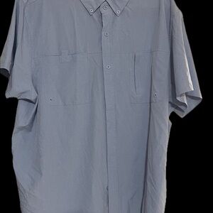 Casual Blue Button Down Shirt with Relaxed Fit